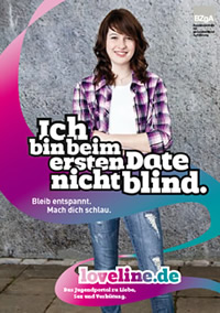 Slogan: Ich bin beim ersten Date nicht blind.