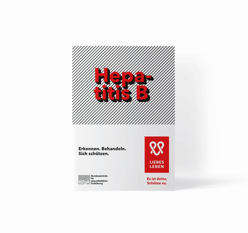 Broschürencover: Hepatitis B - Erkennen. Behandeln. Sich schützen.