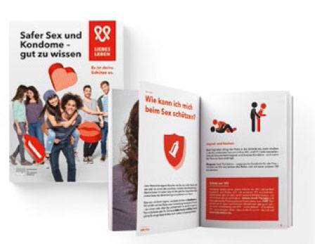 Cover der Broschüre "Safer Sex und Kondome"